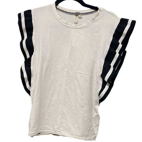 Free People We The Free ruffle sleeve tee in White - Picture 1 of 2